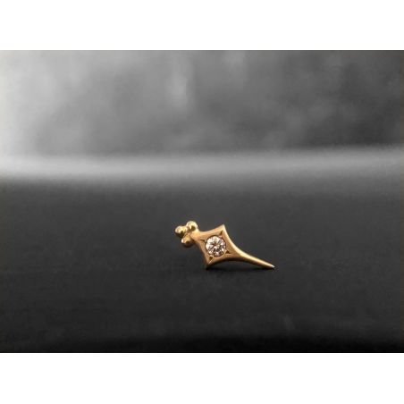 Sword honey diamond stud earring by Emmanuelle Zysman