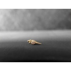 Round Sword honey diamond stud earring by Emmanuelle Zysman