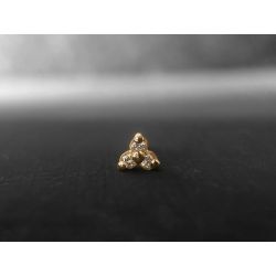 Clover vermeil and honey diamonds stud earring by Emmanuelle Zysman