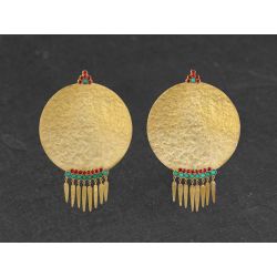 BO India Song franges turquoise - spinelle vermeil