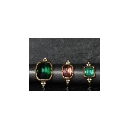 Green Tourmaline Diamond Queen ring 3,40cts