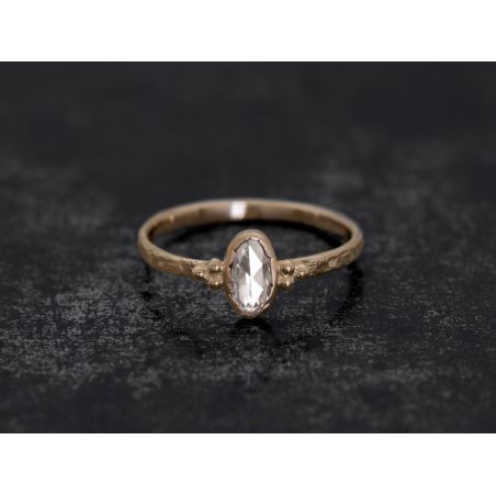 Romy oval rosecut honey diamond ring by Emmanuelle Zysman