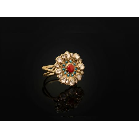 Vesna Coral Diamond small ring by Emmanuelle Zysman