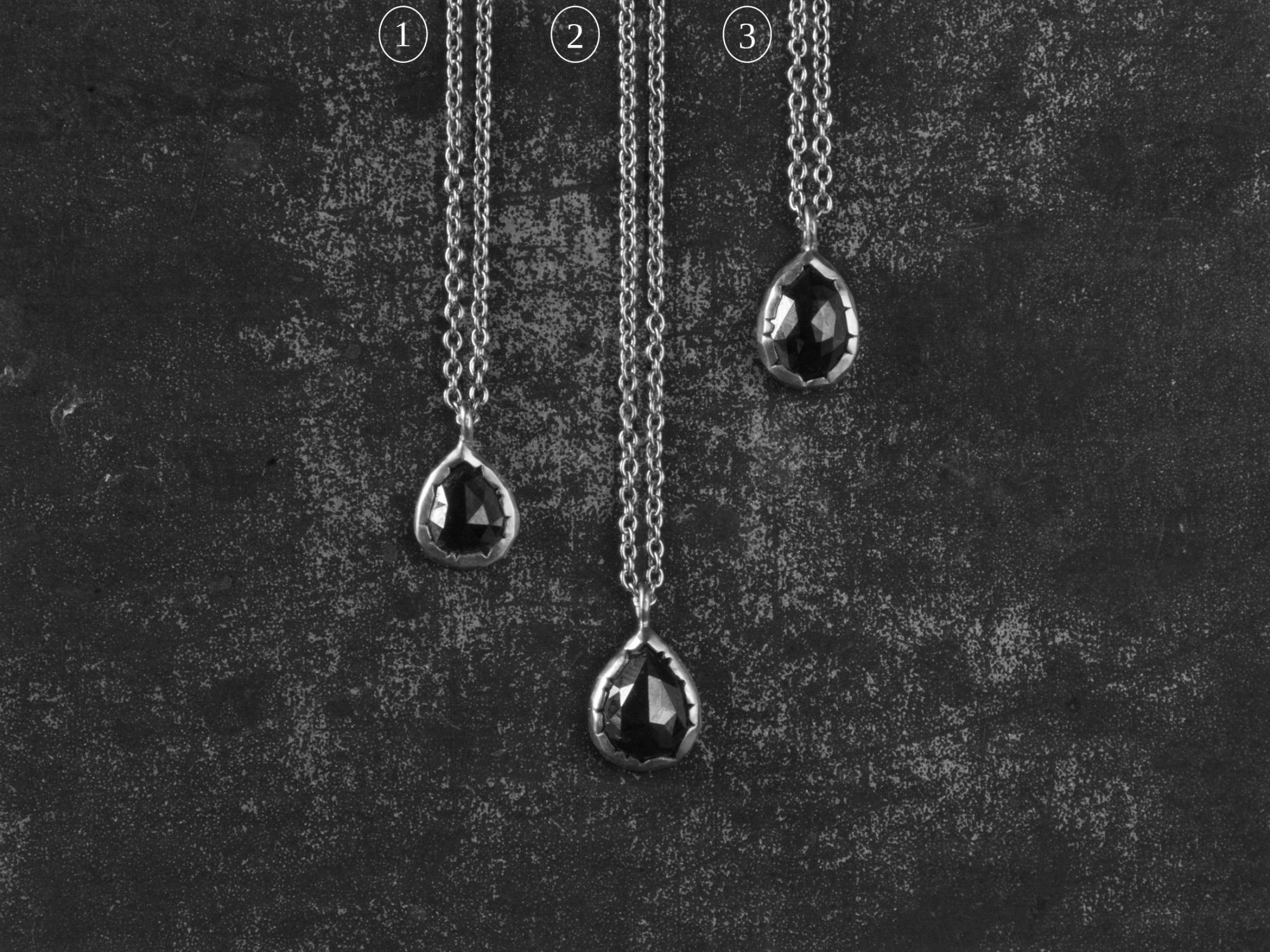 Twinkle black diamond white gold necklace by Emmanuelle Zysman