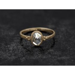 Romy oval rosecut white diamond ring by Emmanuelle Zysman