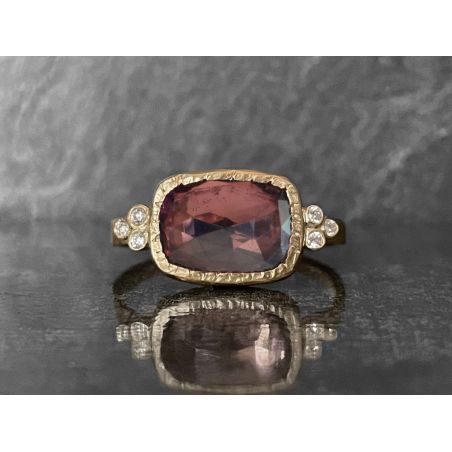 Pink Tourmaline Diamond Queen ring by Emmanuelle Zysman