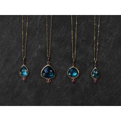 Samarcande yellow gold and green tourmaline necklaces by Emmanuelle