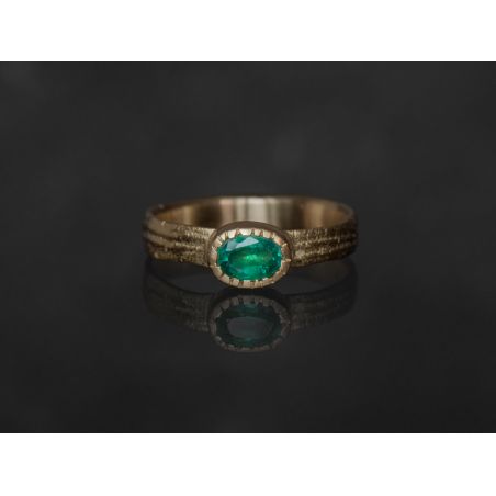 Ana Sitia large emerald ring by Emmanuelle Zysman