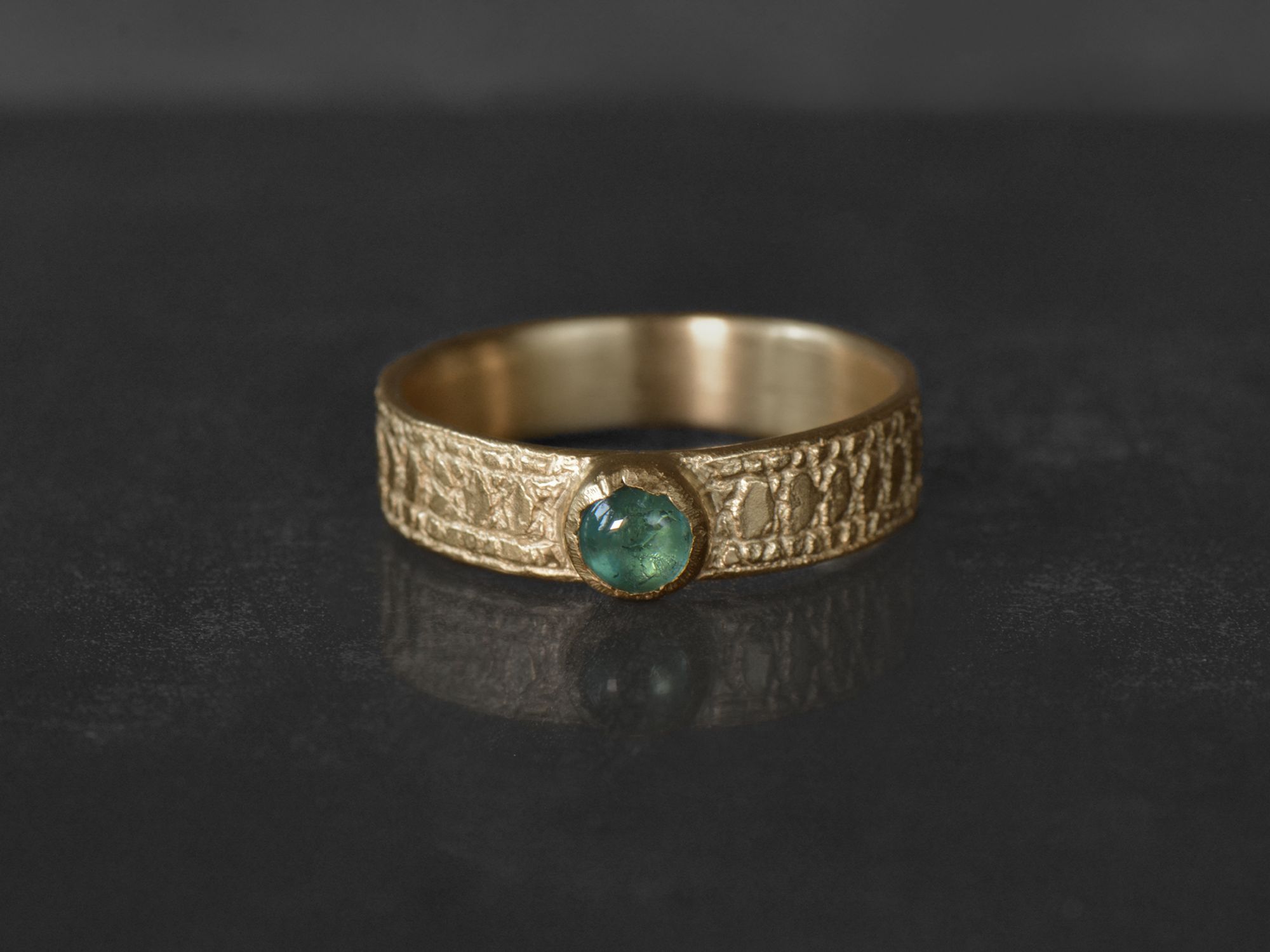 Ida green tourmaline vermeil ring by Emmanuelle Zysman