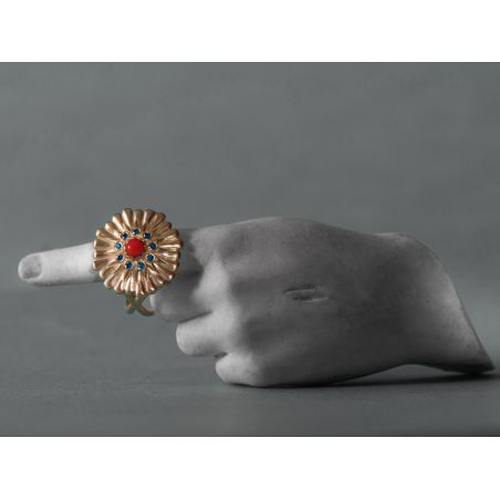Sacha Coral and blue diamonds ring by Emmanuelle Zysman
