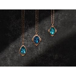 Baby Enigma blue tourmaline and gold necklace by Emmanuelle Zysman