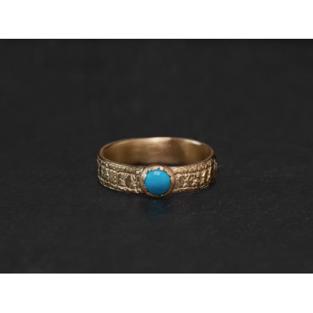 Ida vermeil and turquoise ring by emmanuelle zysman