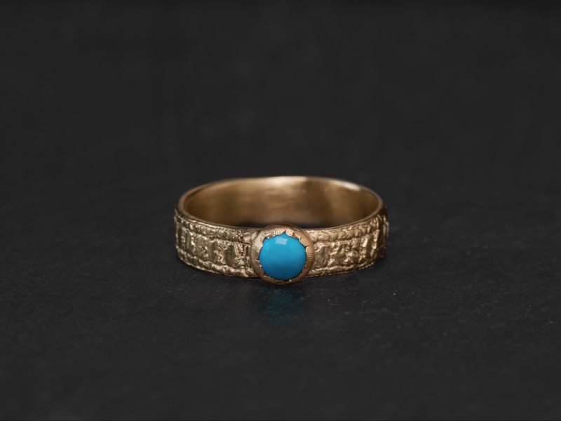 Ida vermeil and turquoise ring by emmanuelle zysman