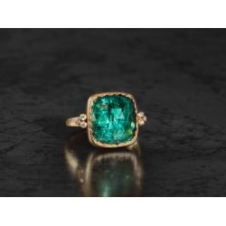 Queen diamonds and indigo blue tourmaline ring