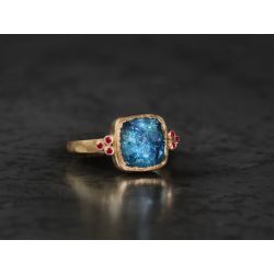 Queen rubies and blue tourmaline ring by Emmanuelle Zysman