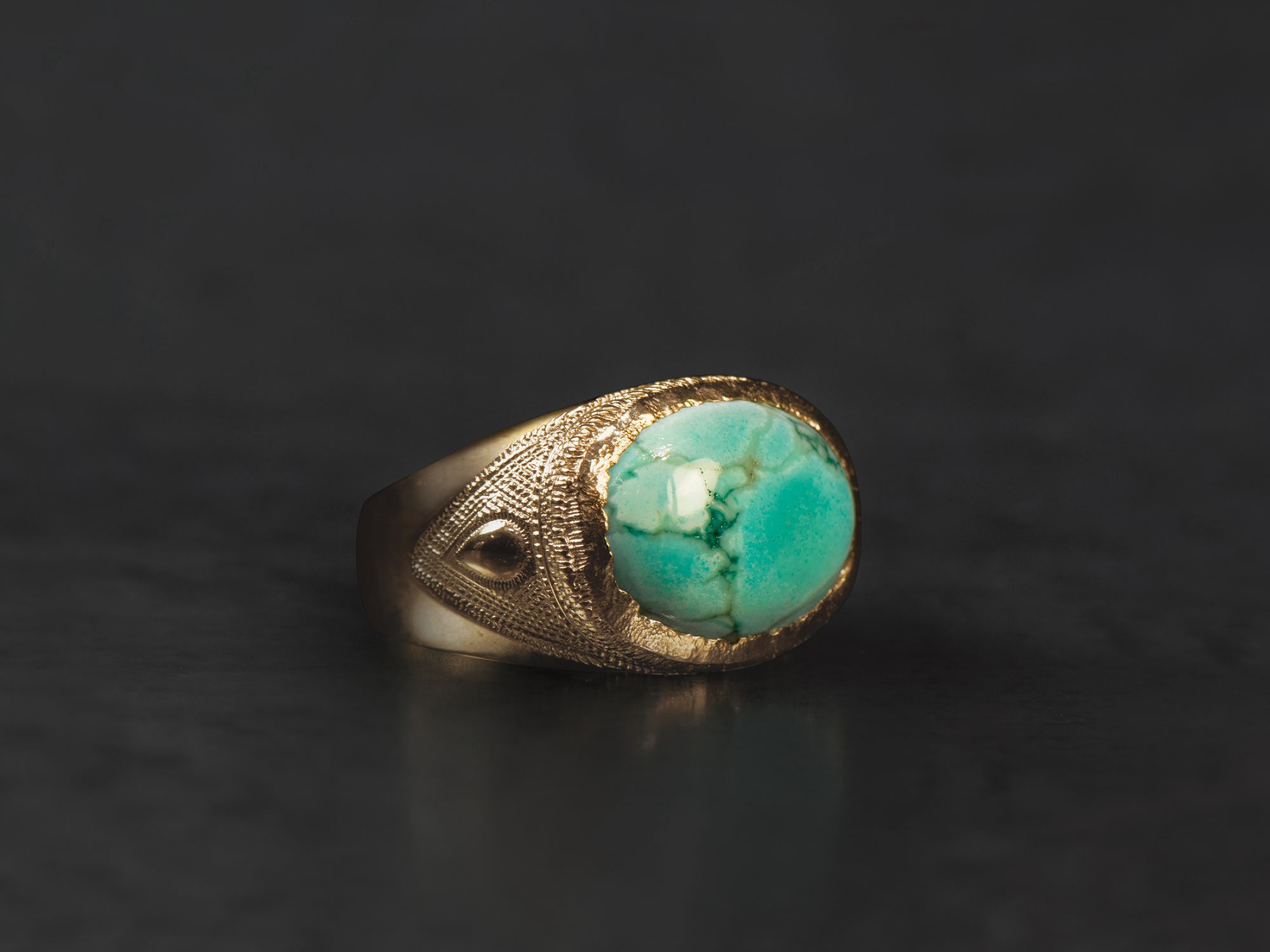 Ispahan Vermeil and Turquoise Ring by Emmanuelle Zysman