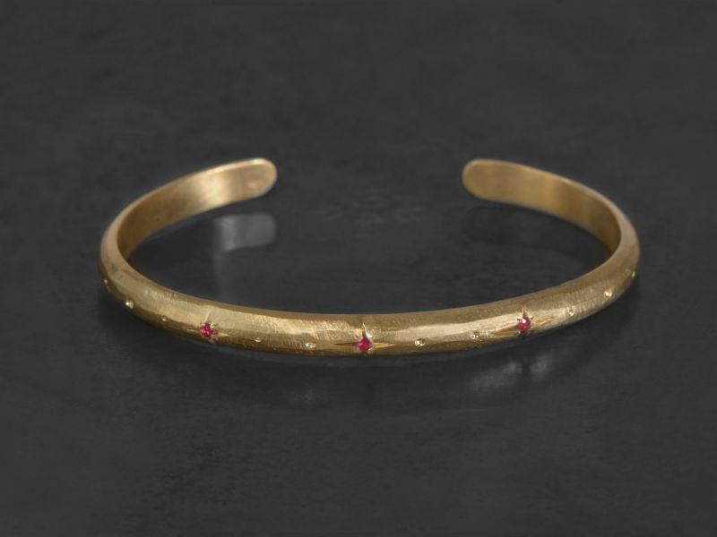Bracelets Stella vermeil facetté rubis par Emmanuelle Zysman