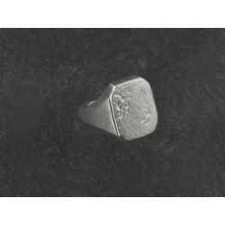 Nemours palladium plated silver signet ring for men
