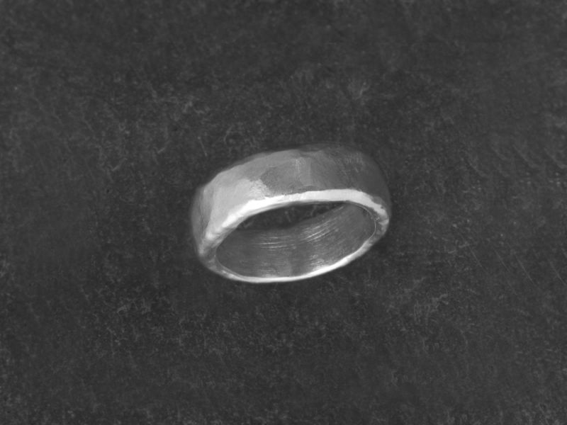 Boris rhodium plated silver ring for men by Emmanuelle Zysman