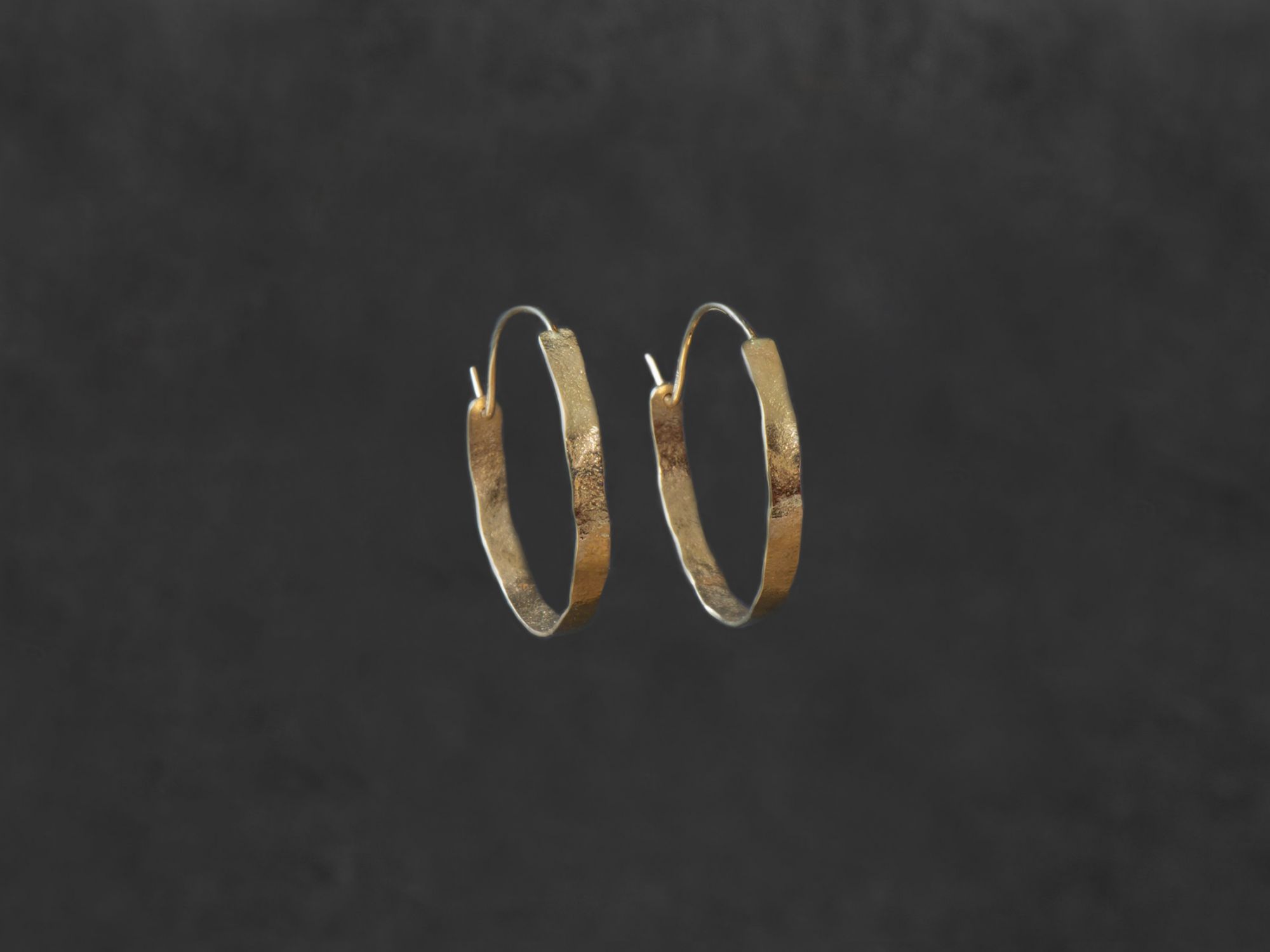 Yellow gold Shan Hoop Earrings sm large by Emmanuelle Zysman