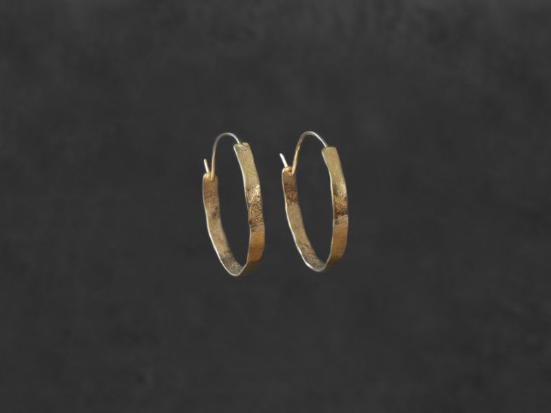 Yellow gold Shan Hoop Earrings sm large by Emmanuelle Zysman