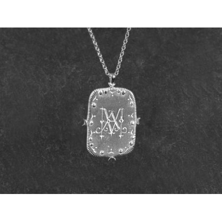 Monogramme silver necklace for men by Emmanuelle Zysman