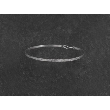 Nude squared silver bracelet for men by Emmanuelle Zysman