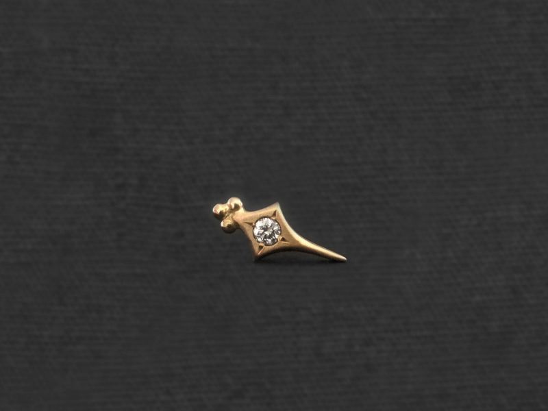 Sword diamond stud earring