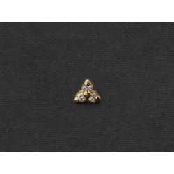 Mini puce Clover Or jaune diamants par Emmanuelle Zysman