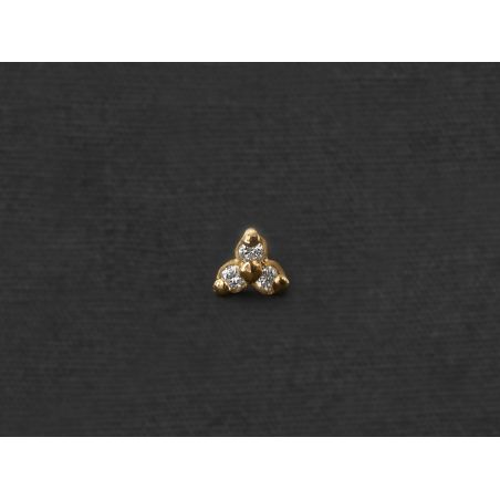 Mini puce Clover Or jaune diamants par Emmanuelle Zysman