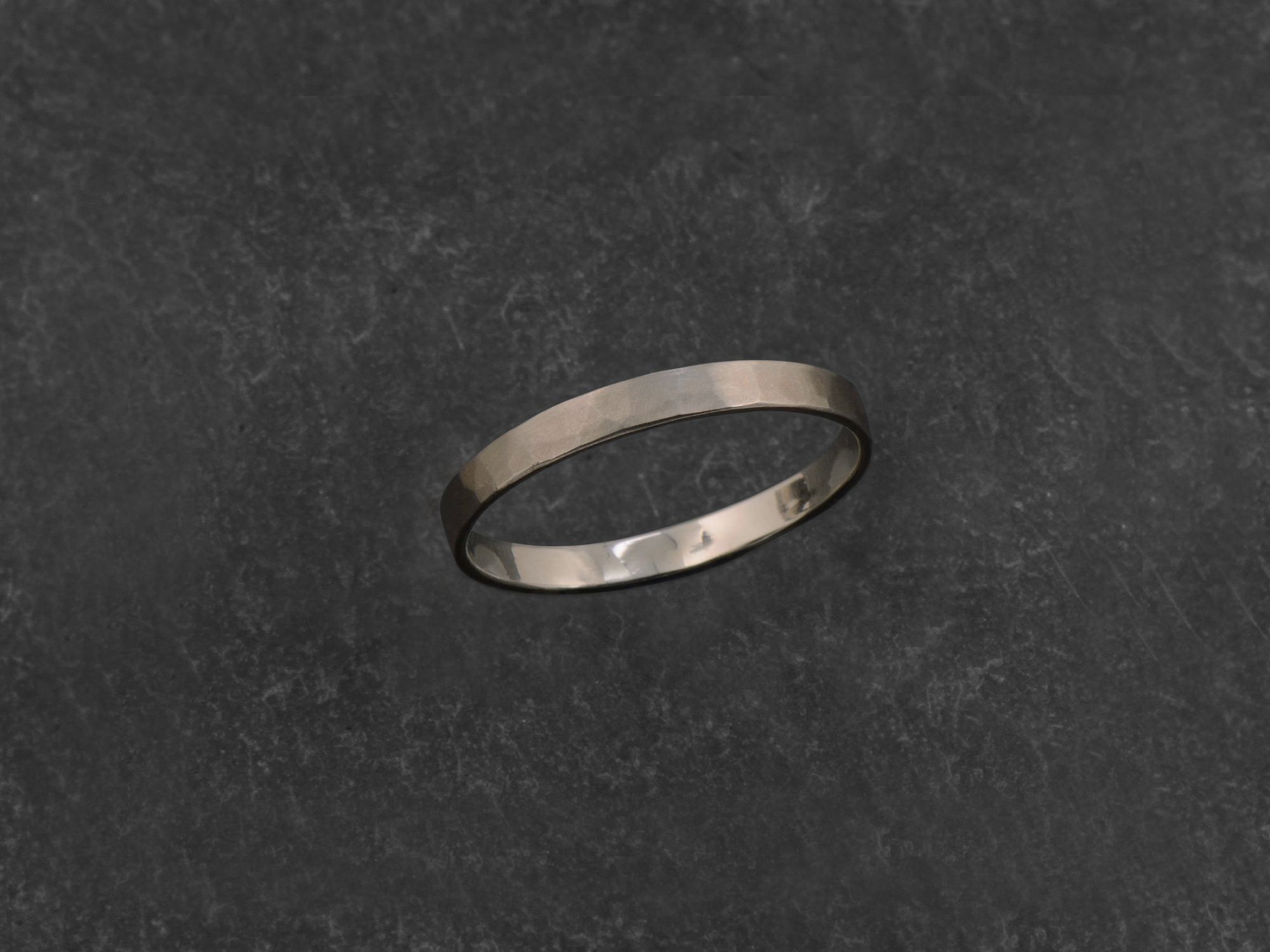 Mon Cheri 2.5 hammered white gold ring for men by Emmanuelle Zysman