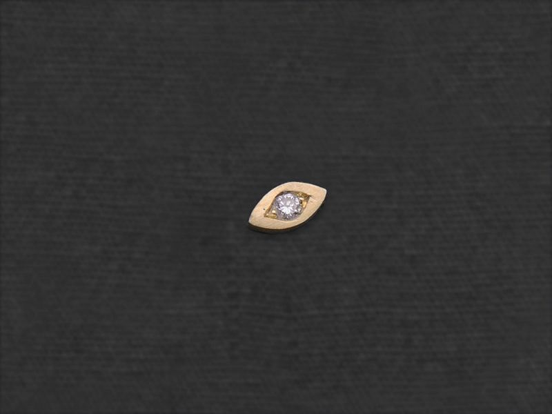 Mini Puce Oeil or jaune diamant par Emmanuelle Zysman