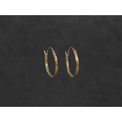 Yellow gold Shan thin SM Hoop Earrings by Emmanuelle Zysman