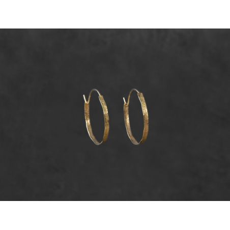 Yellow gold Shan thin SM Hoop Earrings by Emmanuelle Zysman
