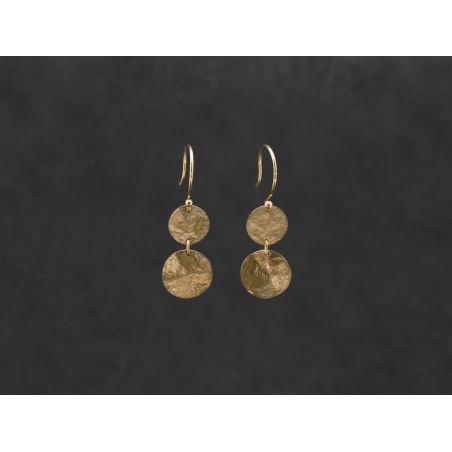 Double Sequins gold earrings by Emmanuelle Zysman