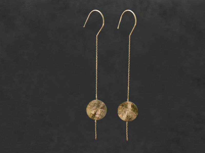 Gin Fizz Sequins gold earrings by Emmanuelle Zysman