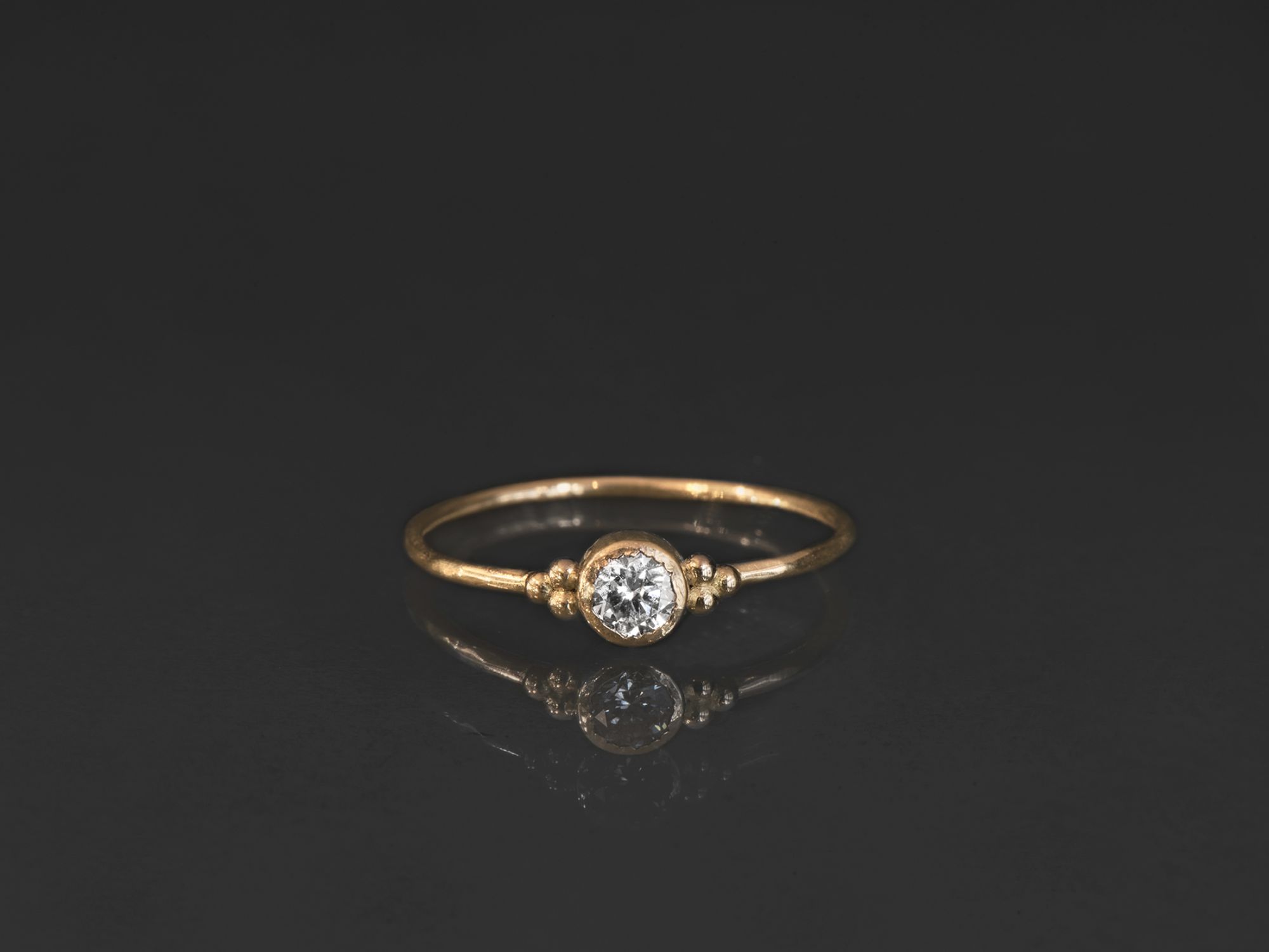 Eve yellow gold white diamond ring by Emmanuelle Zysman
