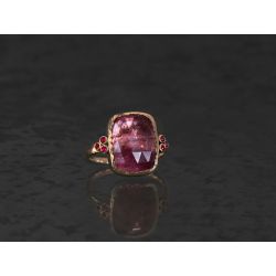 Queen rubies and pink tourmaline ring by Emmanuelle Zysman