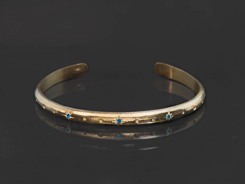 Bracelet Stella vermeil diamants bleus par Emmanuelle Zysman
